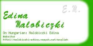 edina malobiczki business card